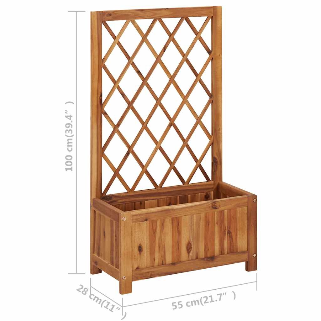 Garden Raised Bed with Trellis Solid Acacia Wood Price