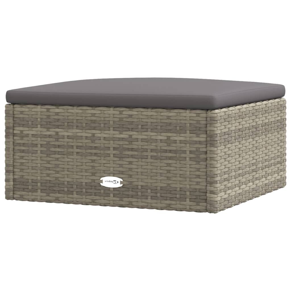 8 Piece Garden Lounge Set with Cushions Grey Poly Rattan Price