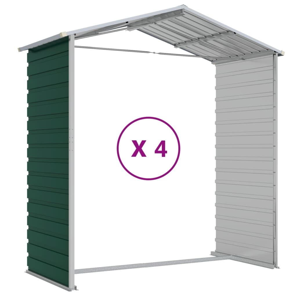 Garden Shed Green 191x385x198 cm Galvanised Steel Price