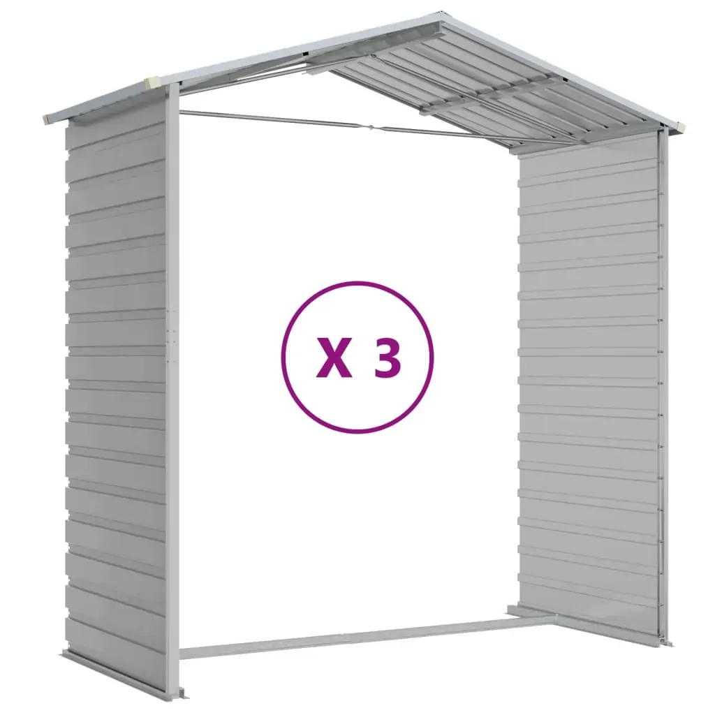 Garden Shed Light Grey 191x300x198 cm Galvanised Steel Price