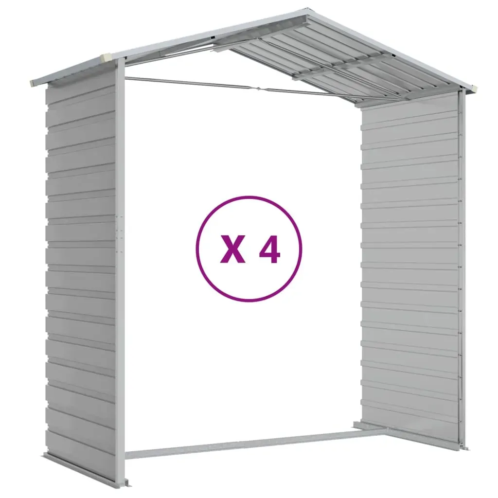 Garden Shed Light Grey 191x385x198 cm Galvanised Steel Price