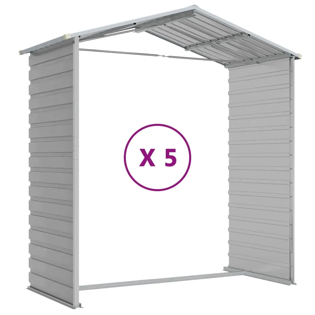 Garden Shed Light Grey 191x470x198 cm Galvanised Steel Price