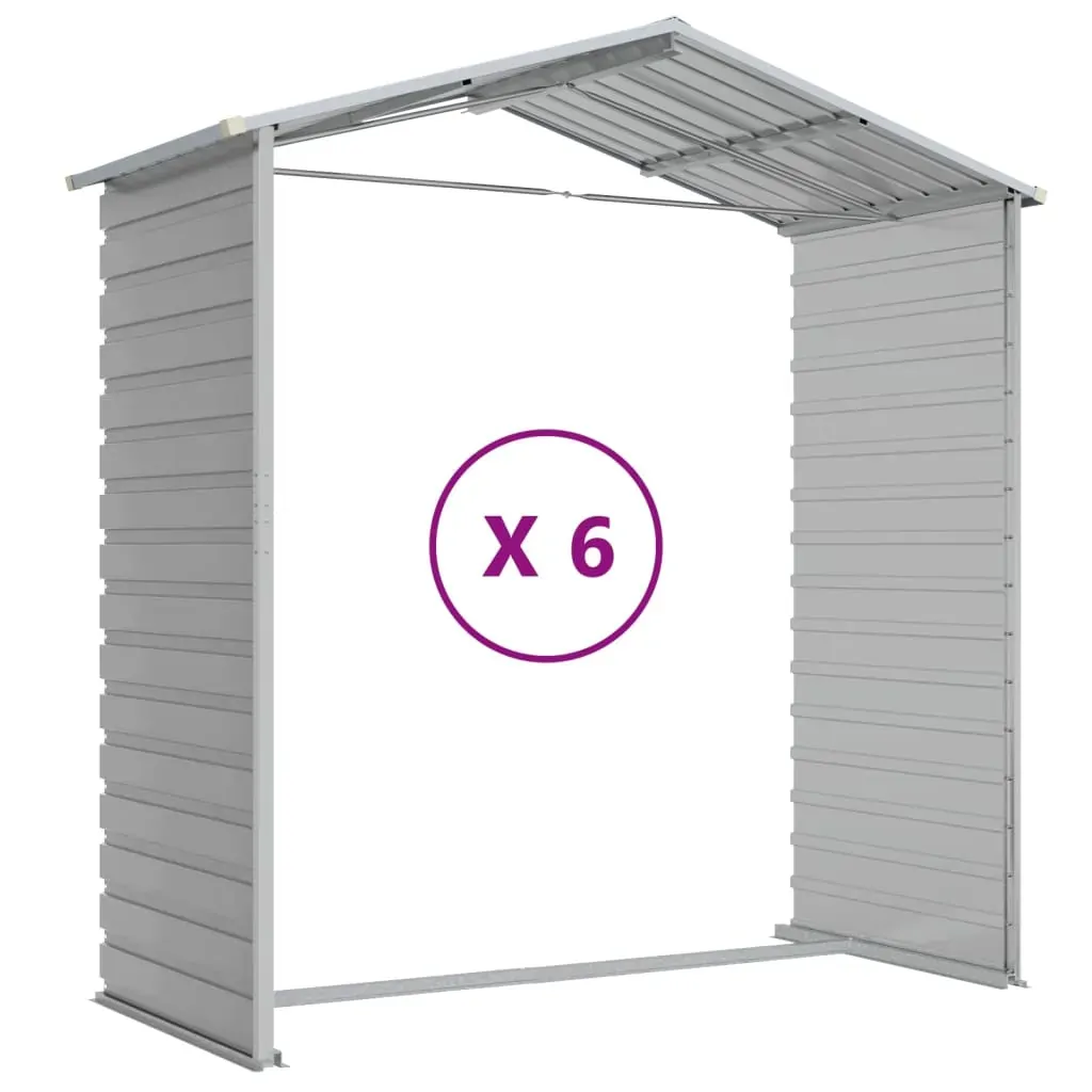 Garden Shed Light Grey 191x555x198 cm Galvanised Steel Price