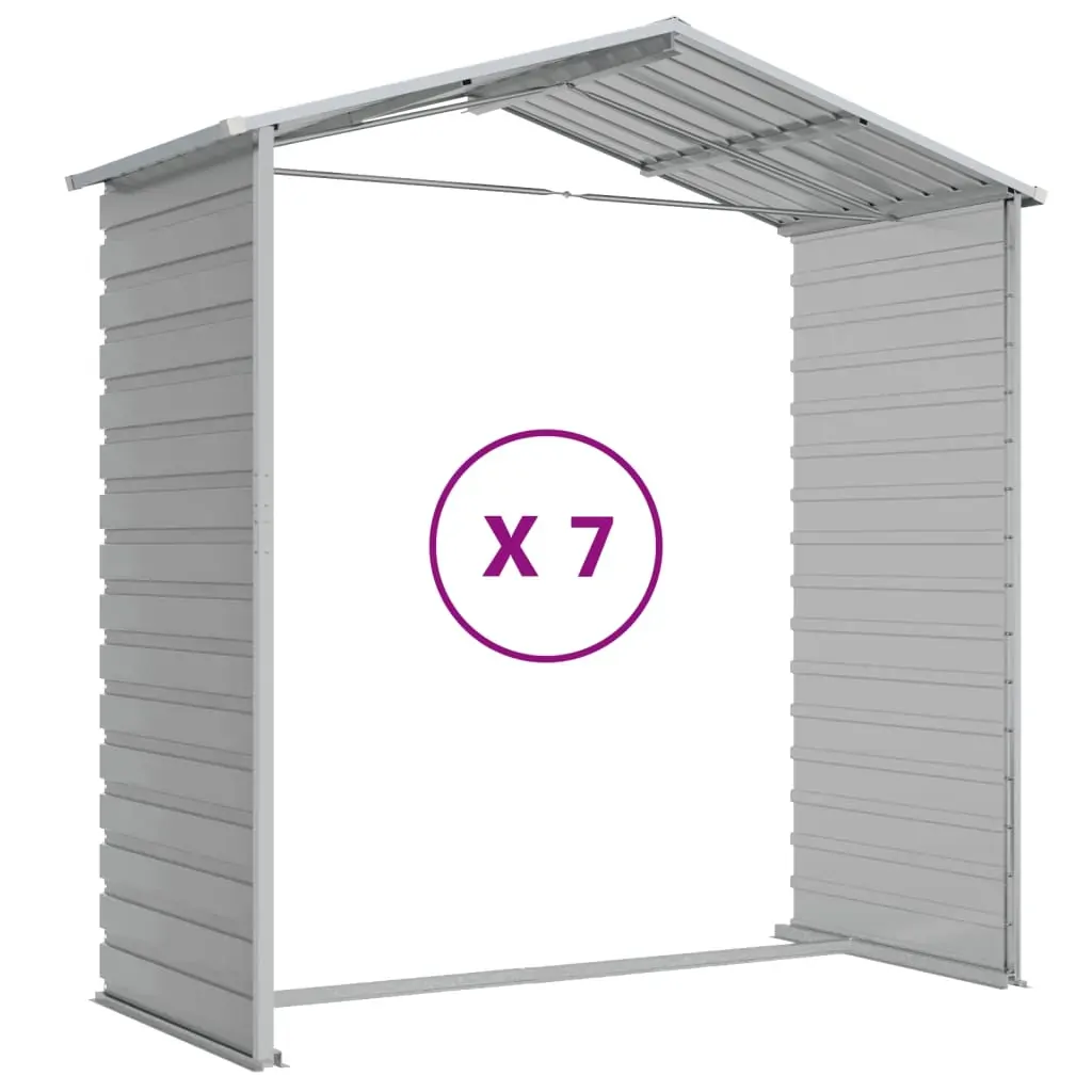 Garden Shed Light Grey 191x640x198 cm Galvanised Steel Price