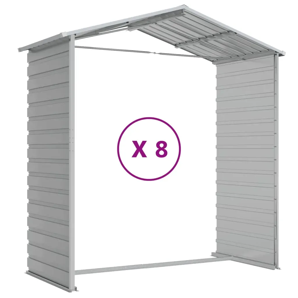 Garden Shed Light Grey 191x725x198 cm Galvanised Steel Price