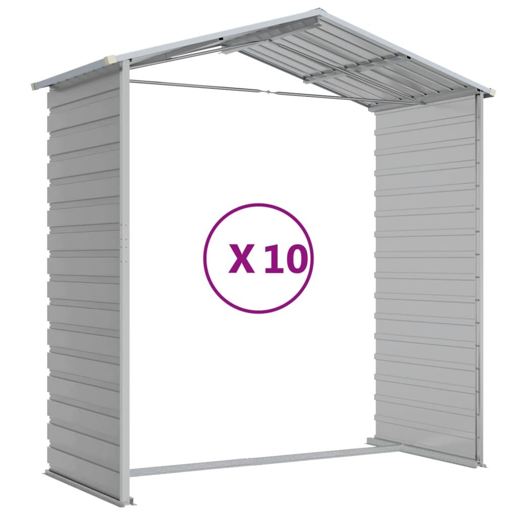 Garden Shed Light Grey 191x895x198 cm Galvanised Steel Price
