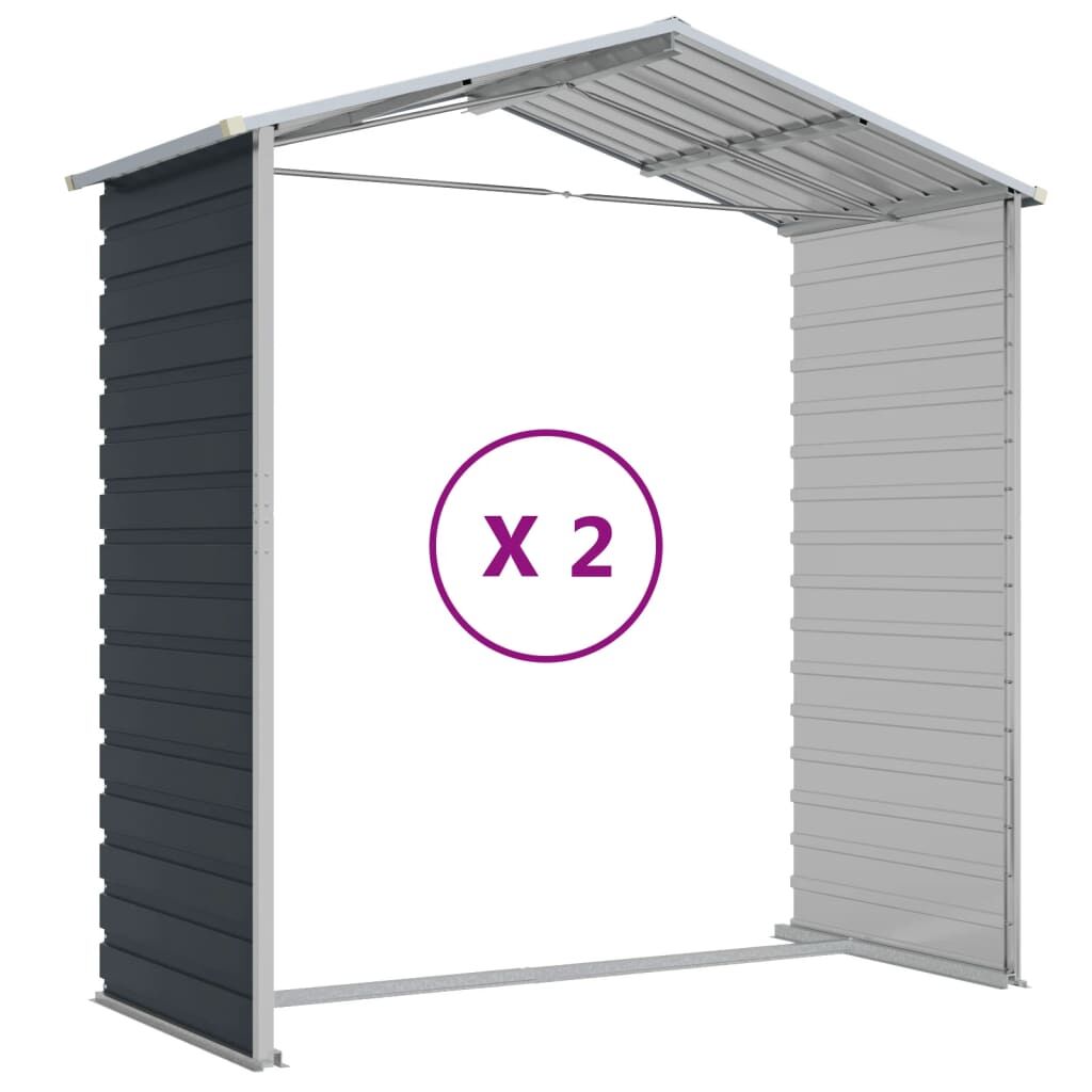Garden Shed Anthracite 191x215x198 cm Galvanised Steel Price