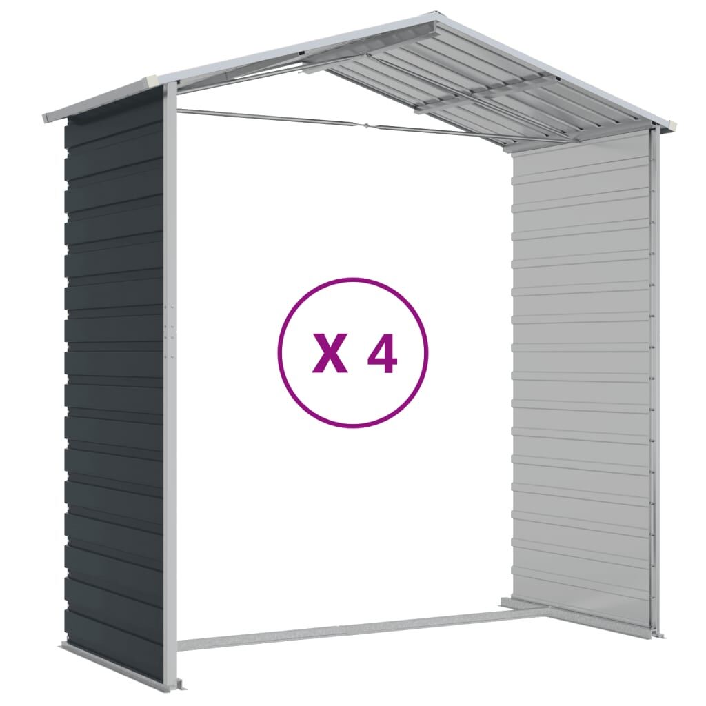 Garden Shed Anthracite 191x385x198 cm Galvanised Steel Price
