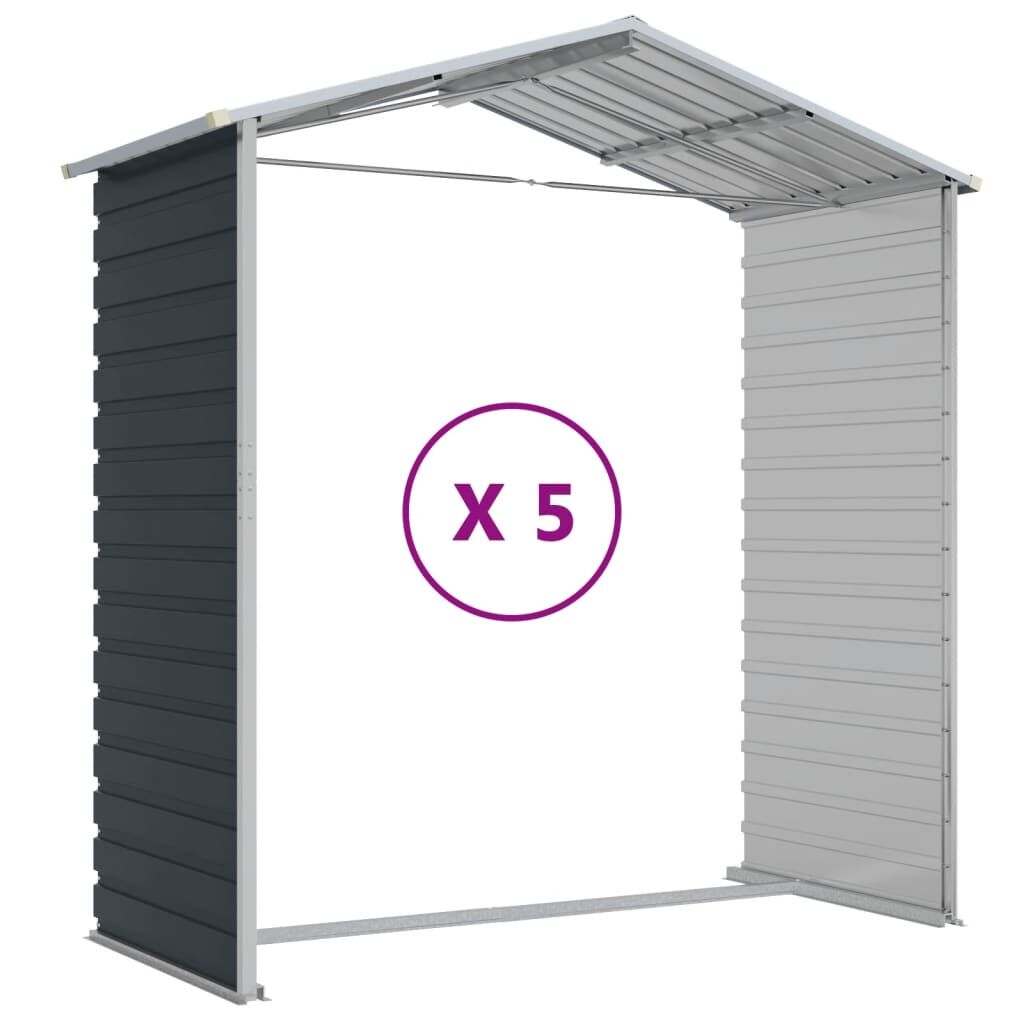 Garden Shed Anthracite 191x470x198 cm Galvanised Steel Price