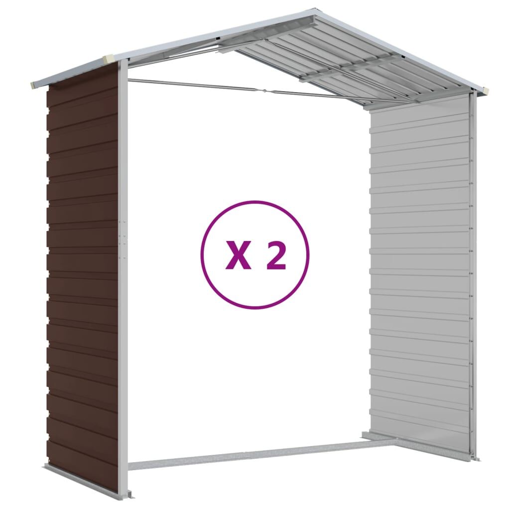 Garden Shed Brown 191x215x198 cm Galvanised Steel Price