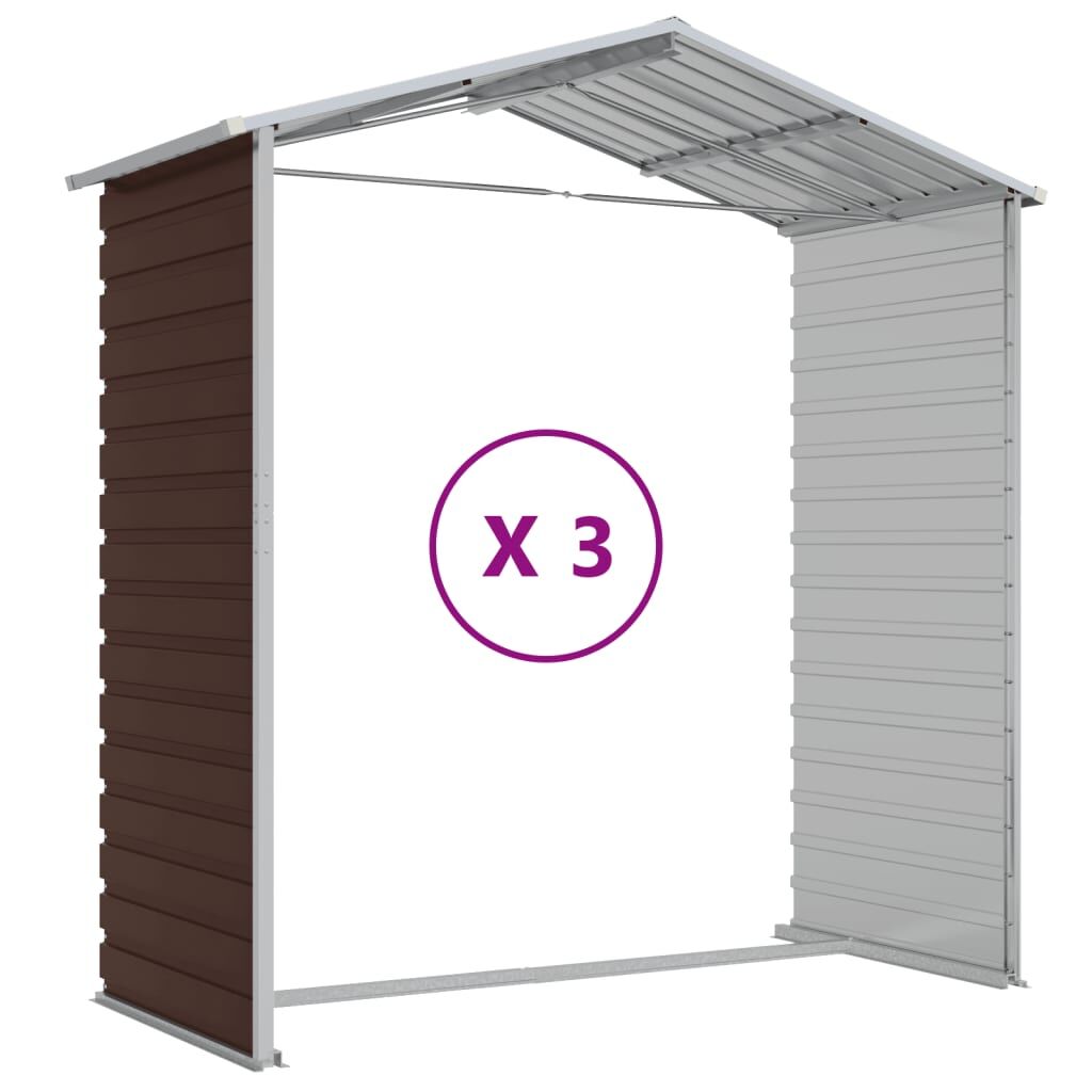 Garden Shed Brown 191x300x198 cm Galvanised Steel Price