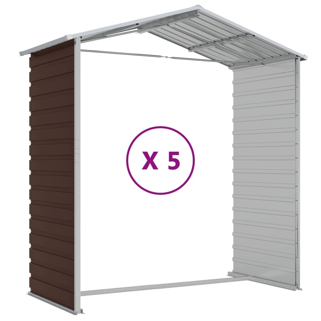 Garden Shed Brown 191x470x198 cm Galvanised Steel Price