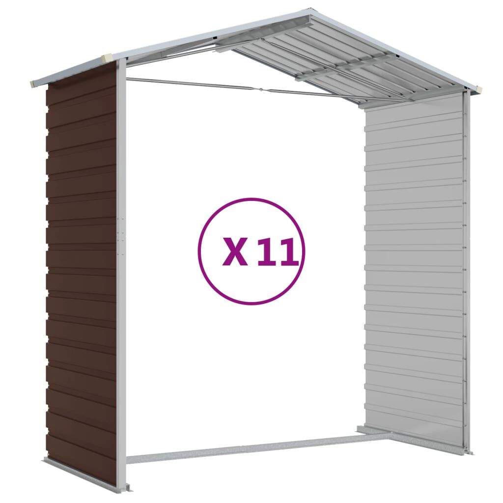 Garden Shed Brown 191x980x198 cm Galvanised Steel Price