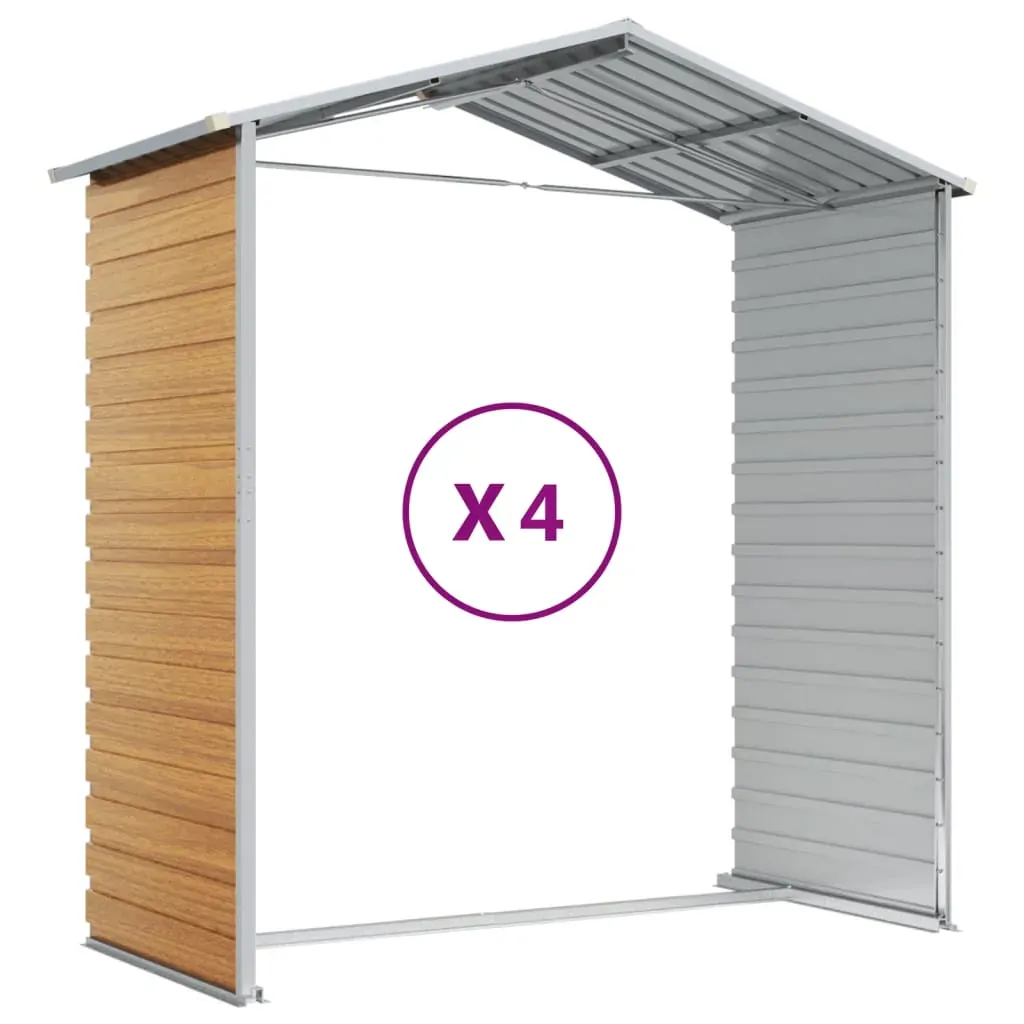 Garden Shed Light Brown 191x385x198 cm Galvanised Steel Price