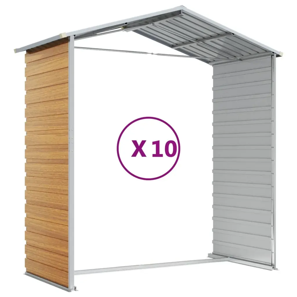 Garden Shed Light Brown 191x895x198 cm Galvanised Steel Price