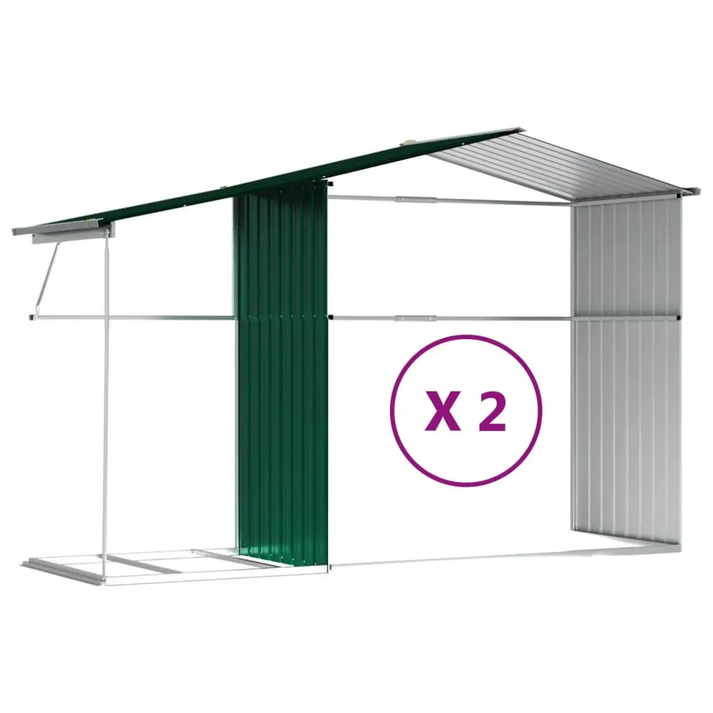 Garden Shed Green 277x279x179 cm Galvanised Steel Price