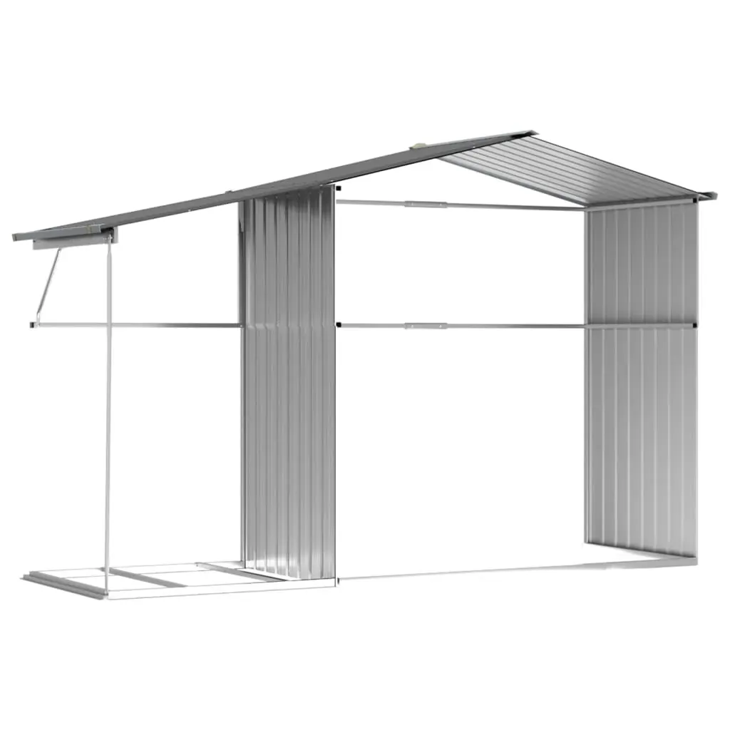 Garden Shed Grey 277x192.5x179 cm Galvanised Steel Price