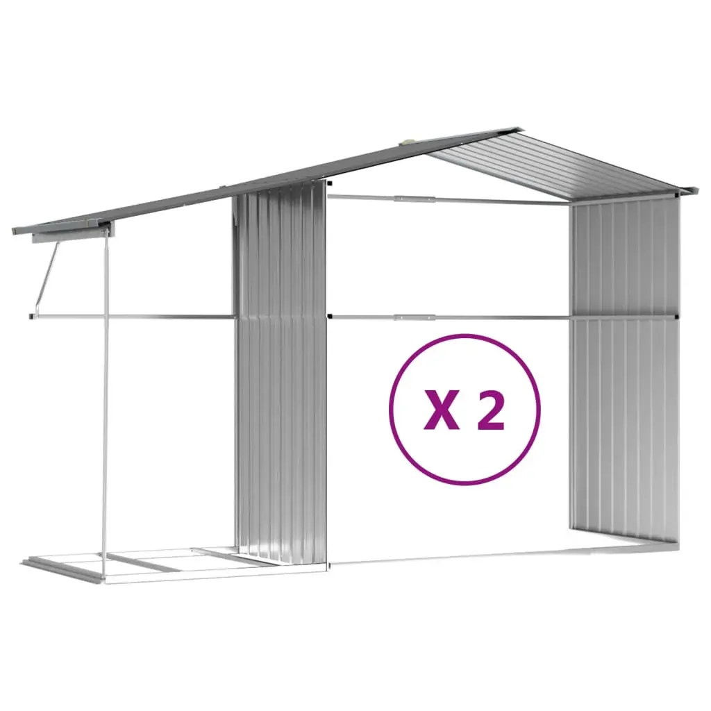 Garden Shed Grey 277x279x179 cm Galvanised Steel Price