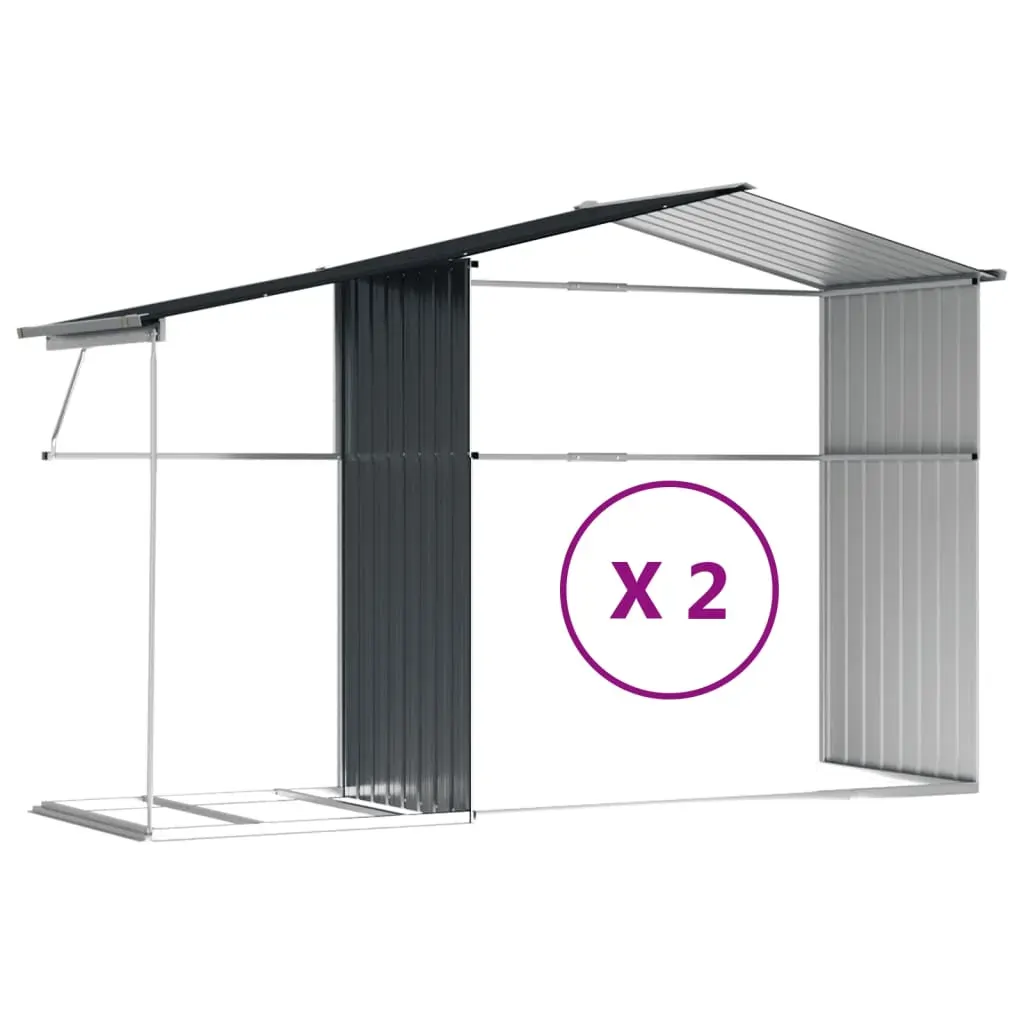 Garden Shed Anthracite 277x279x179 cm Galvanised Steel Price