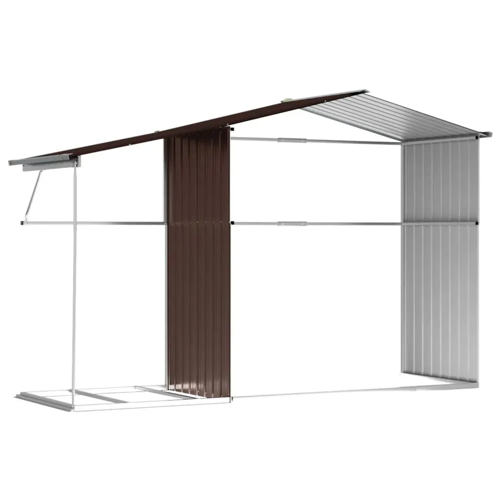 Garden Shed Brown 277x192.5x179 cm Galvanised Steel Price