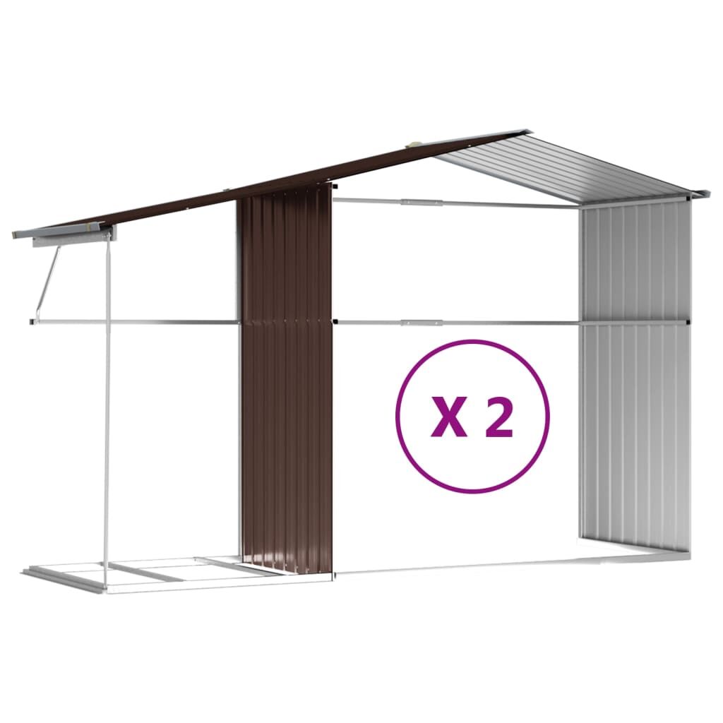 Garden Shed Brown 277x279x179 cm Galvanised Steel Price