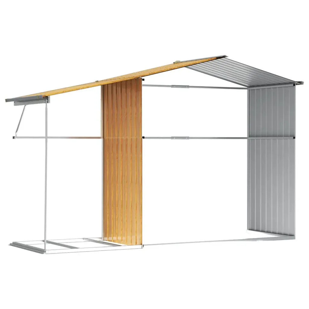 Garden Shed Light Brown 277x192.5x179 cm Galvanised Steel Price