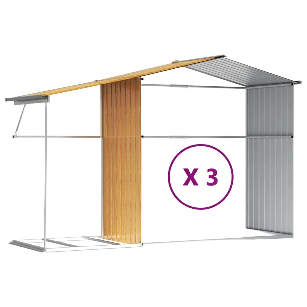 Garden Shed Light Brown 277x365.5x179 cm Galvanised Steel Price