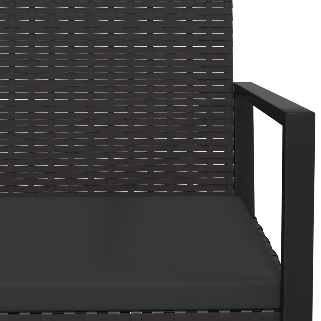 3 Piece Garden Lounge Set with Cushions Black Poly Rattan Price