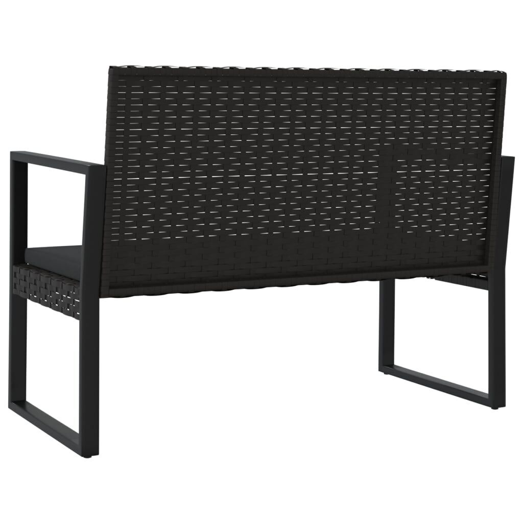 4 Piece Garden Lounge Set with Cushions Black Poly Rattan Price