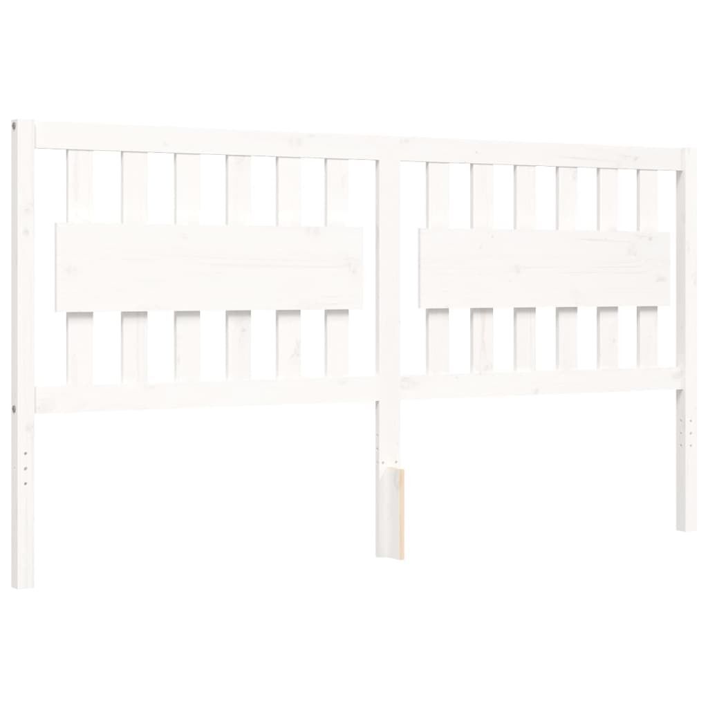 Bed Frame without Mattress White 183x203 cm King Solid Wood Price