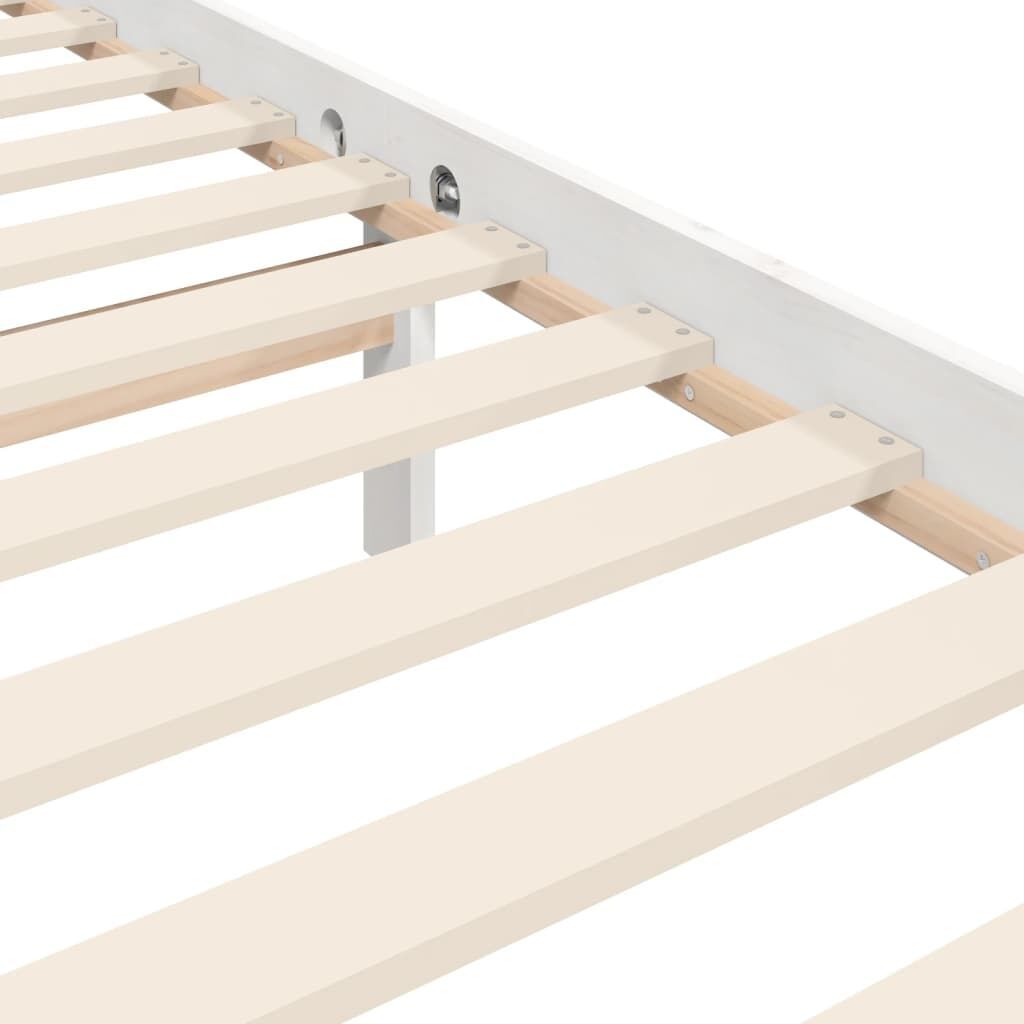 Bed Frame without Mattress White 183x203 cm King Solid Wood Price