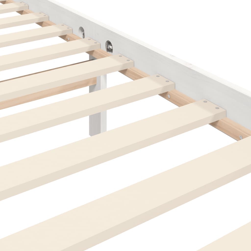 Bed Frame without Mattress White 183x203 cm King Solid Wood Price