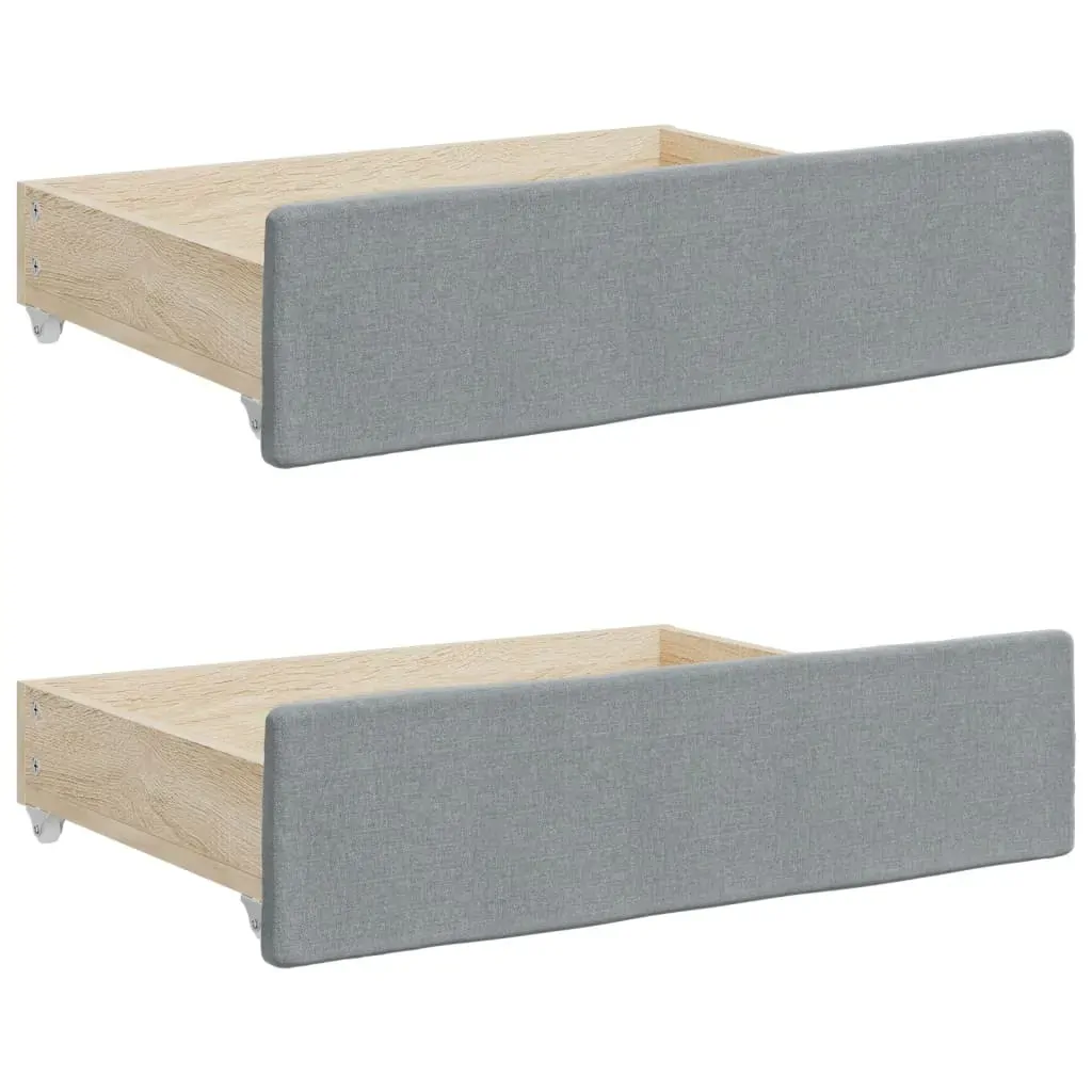 Daybed with Trundle&Drawers without Mattress Light Grey 90x190 cm Price
