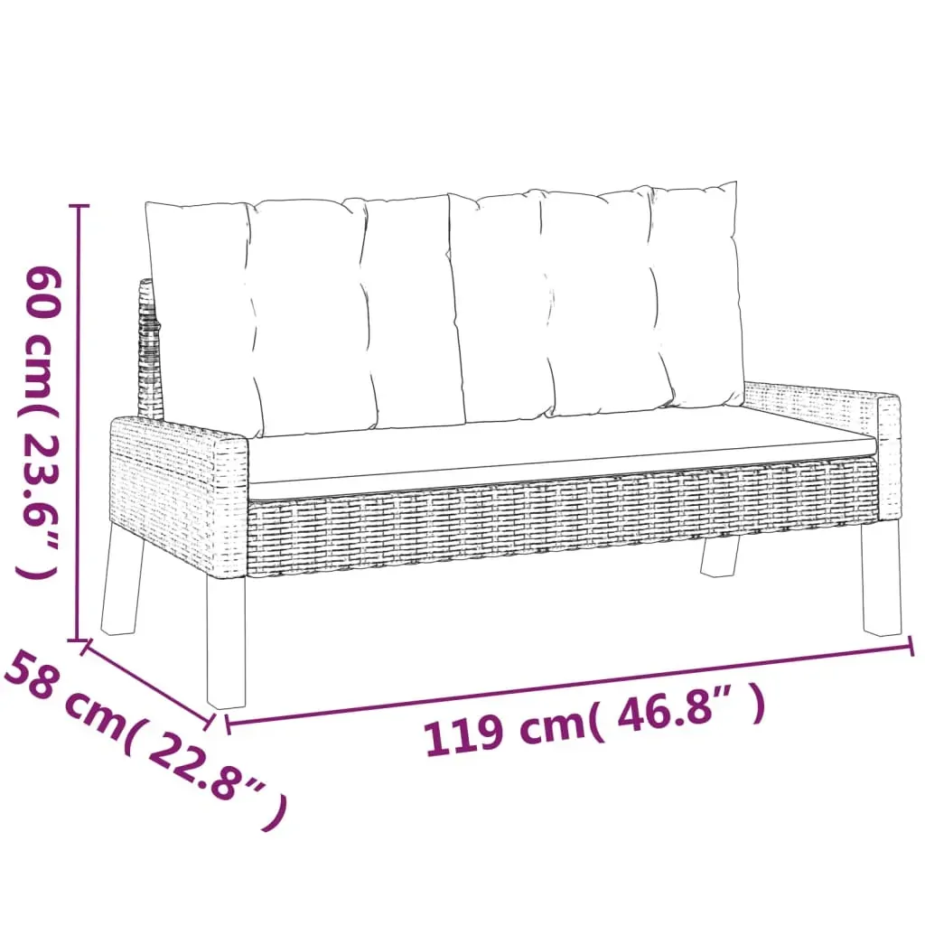 4 Piece Garden Lounge Set with Cushions Poly Rattan&Solid Wood Price