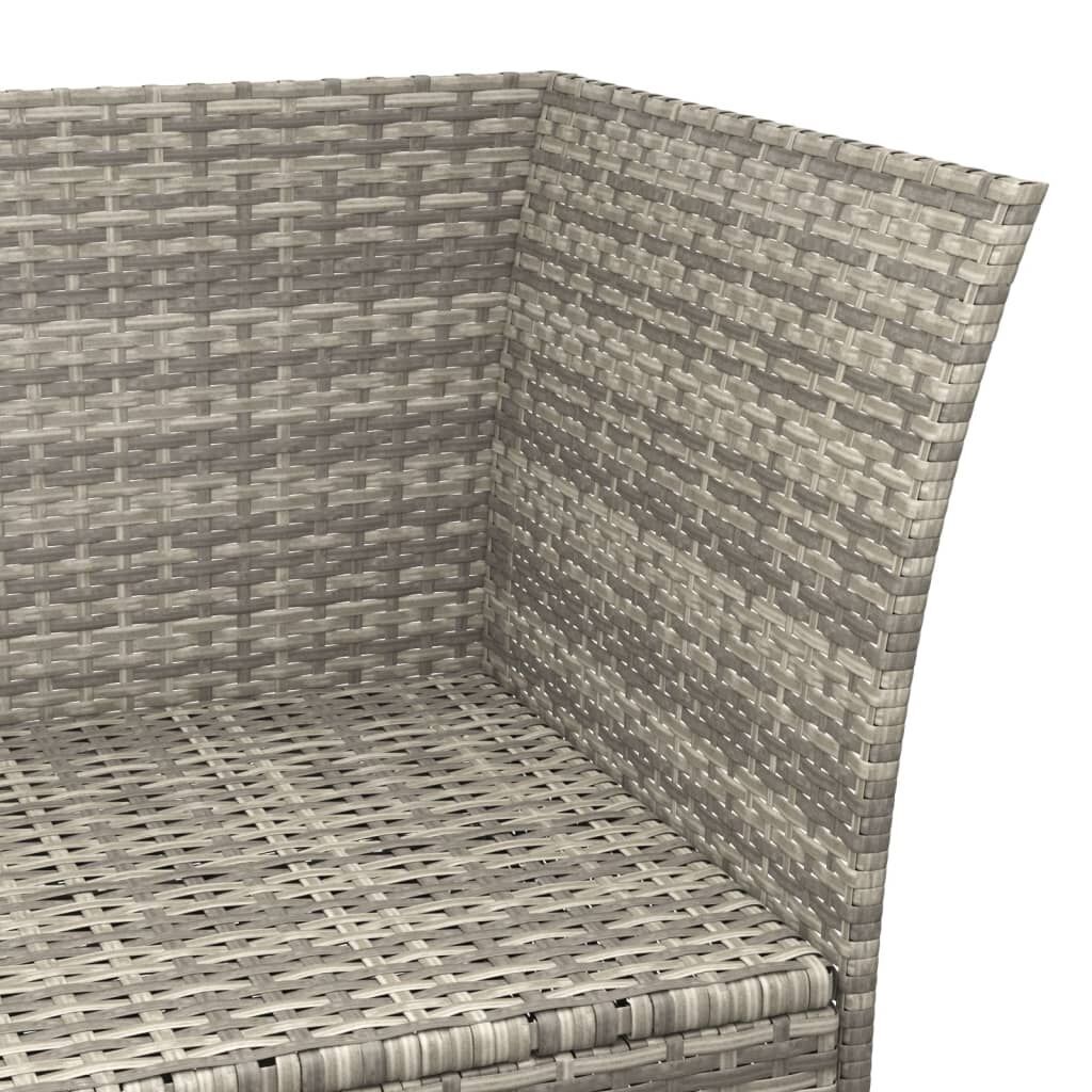 3 Piece Garden Lounge Set with Cushions Grey Poly Rattan Price