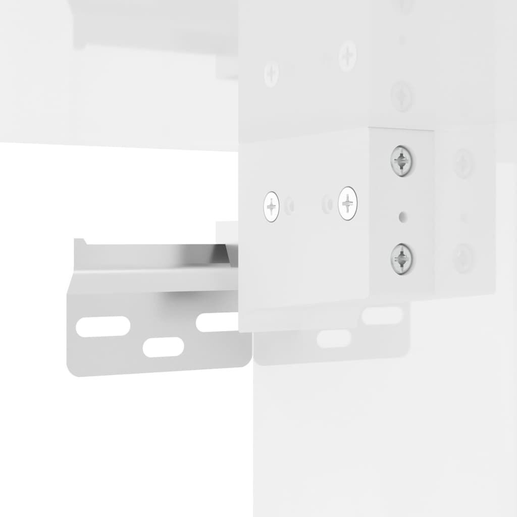 Wall Mounted Cabinets 2 pcs High Gloss White Engineered Wood Price