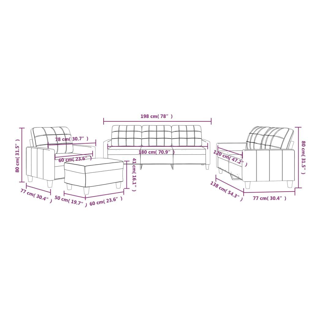4 Piece Sofa Set with Cushions Cream Faux Leather Price