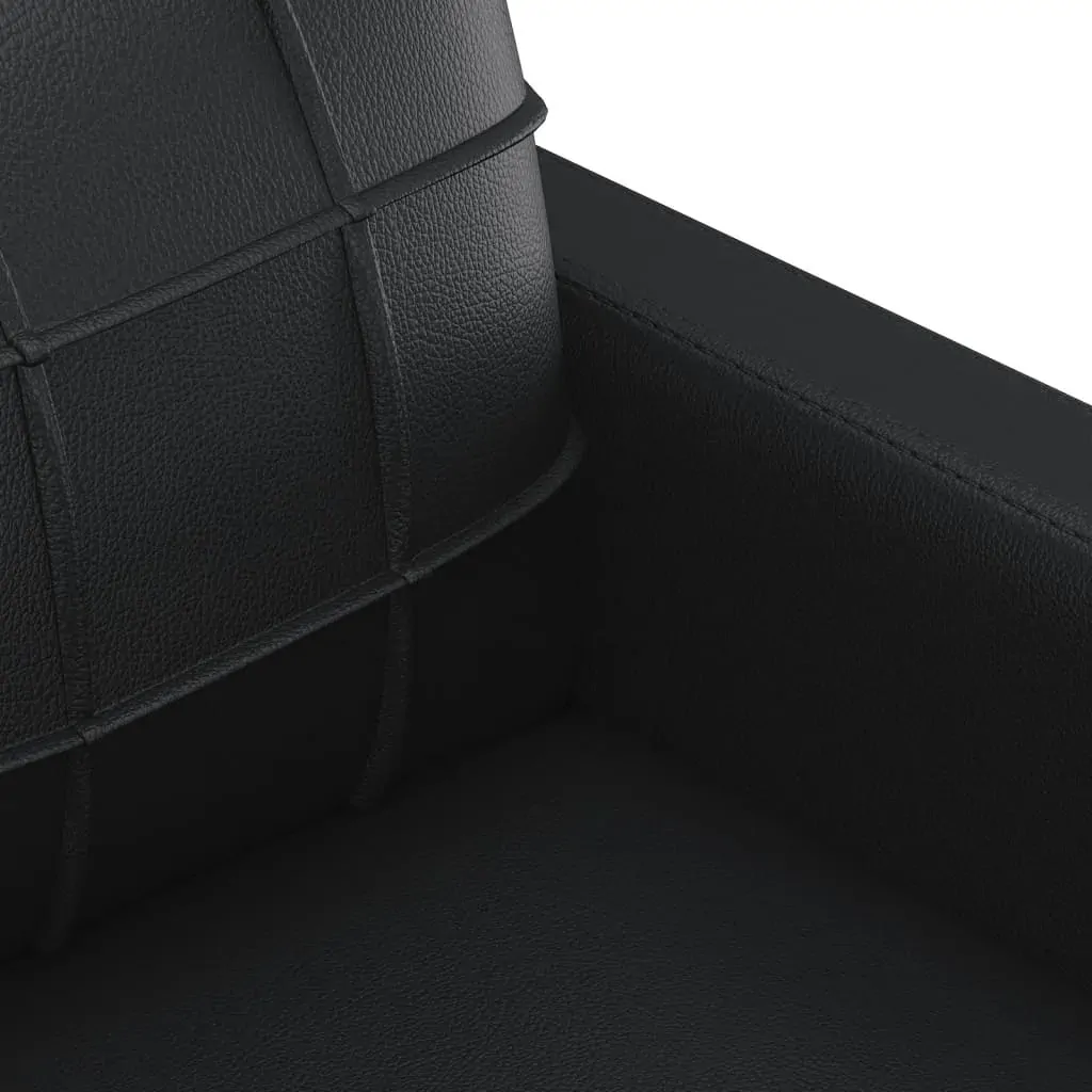 4 Piece Sofa Set with Pillows Black Faux Leather Price