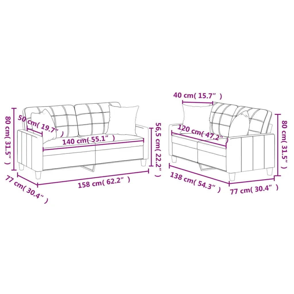 2 Piece Sofa Set with Pillows Cappuccino Faux Leather Price