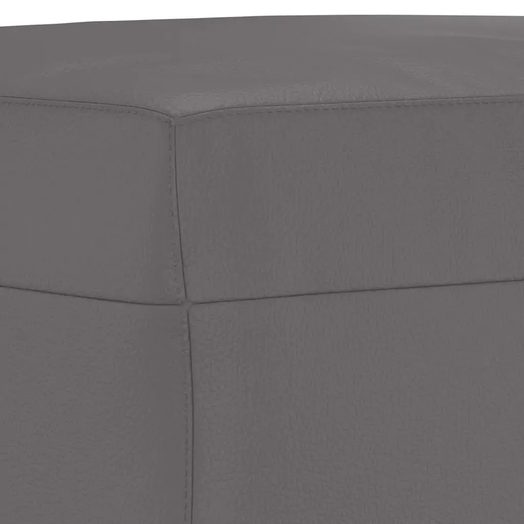 3 Piece Sofa Set with Pillows Grey Faux Leather Price