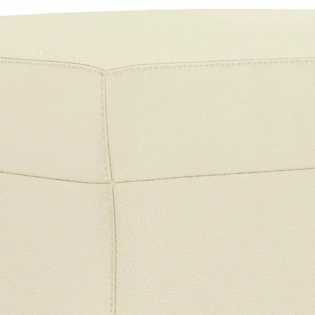 3 Piece Sofa Set with Pillows Cream Faux Leather Price