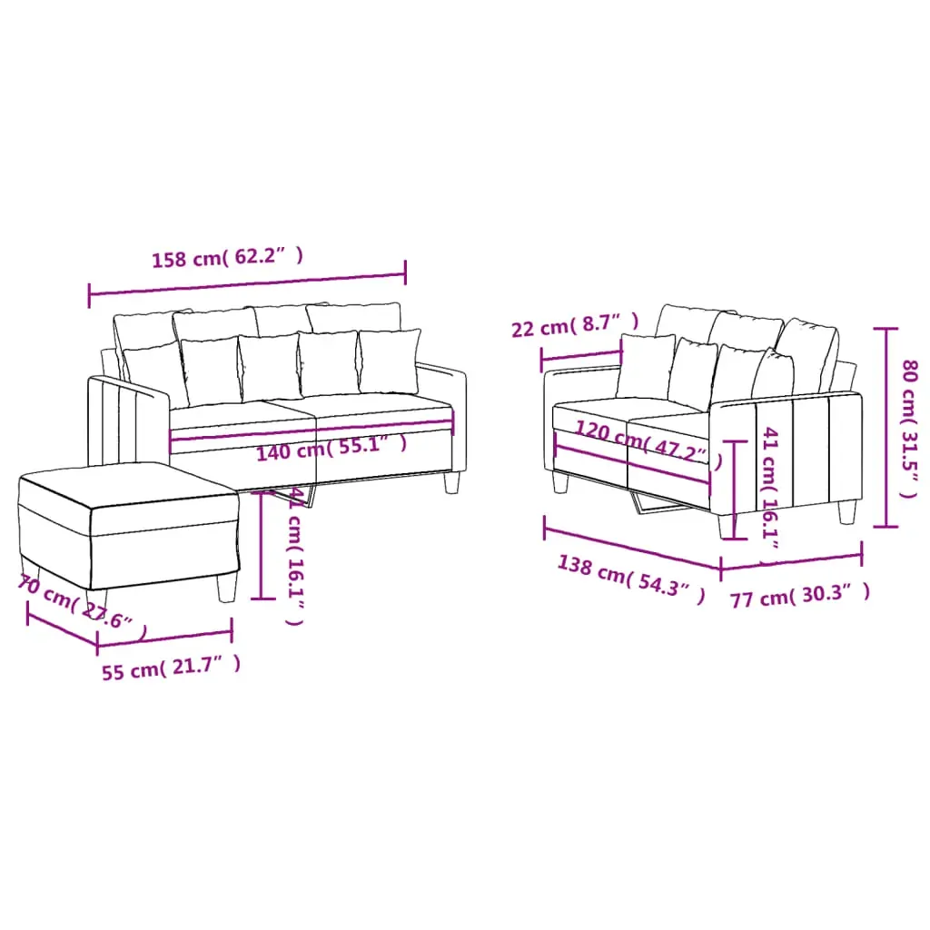 3 Piece Sofa Set with Cushions Dark Grey Fabric Price