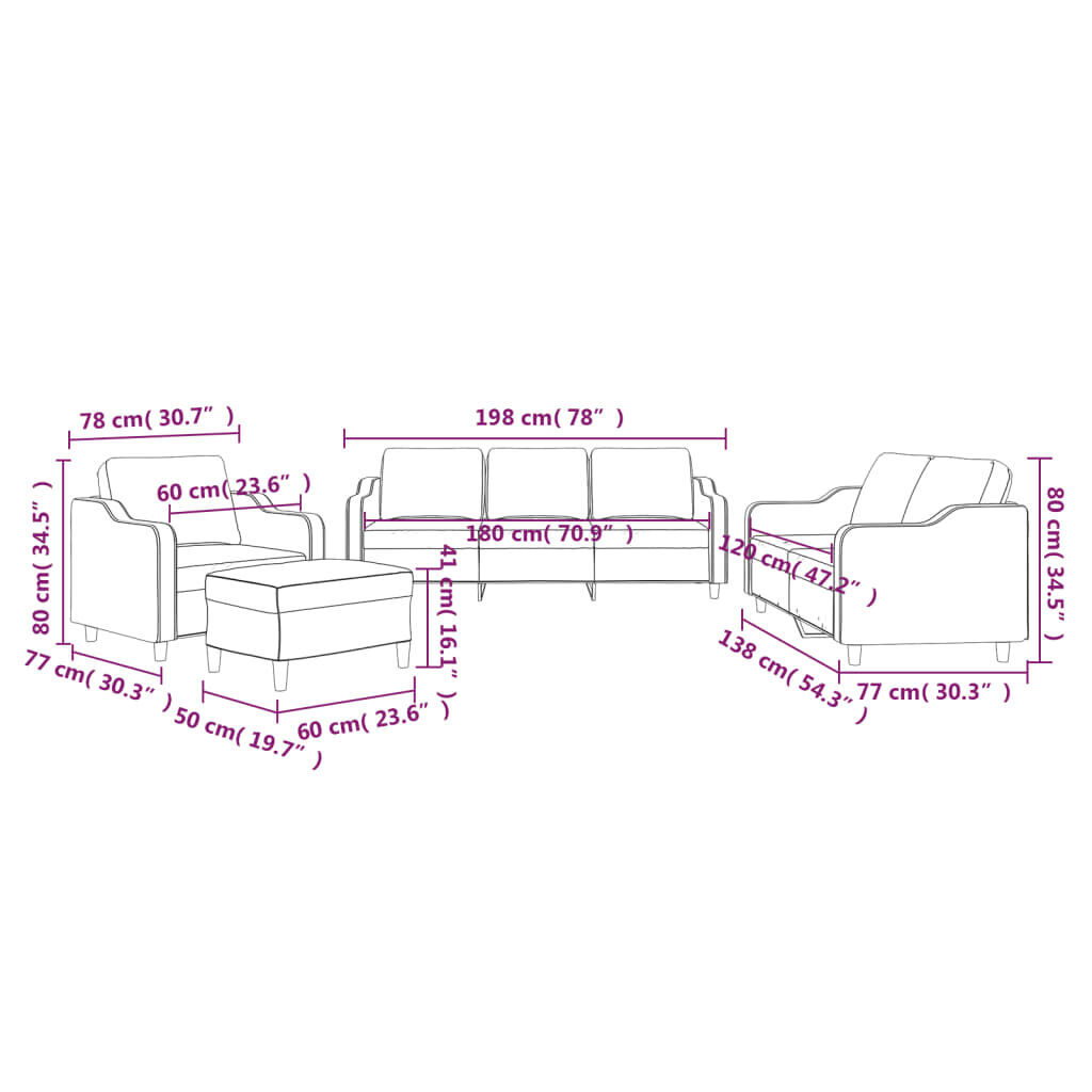 4 Piece Sofa Set with Cushions Light Grey Fabric Price
