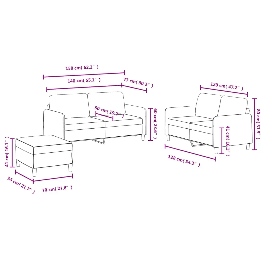 3 Piece Sofa Set Dark Grey Velvet Price