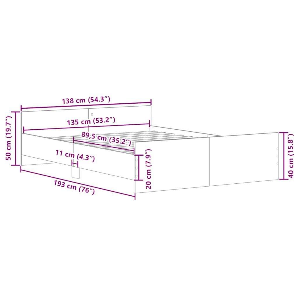 Bed Frame without Mattress Black 135x190 cm Price