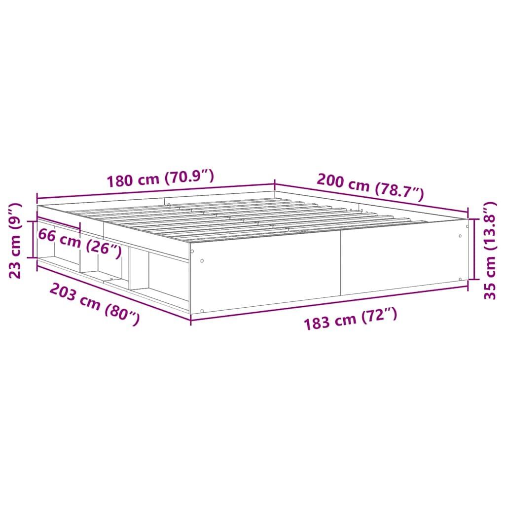 Bed Frame without Mattress Black 183x203 cm King Price