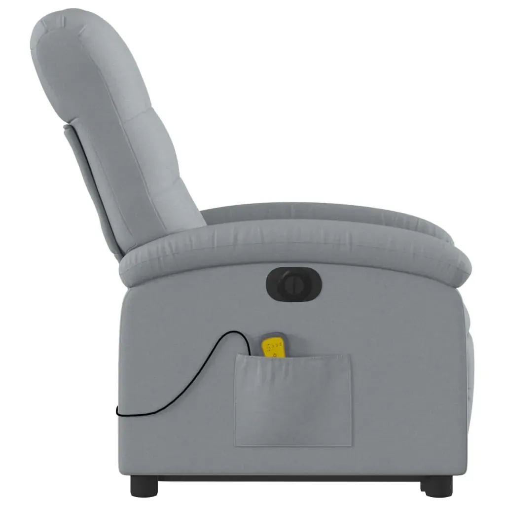 Electric Stand up Massage Recliner Chair Light Grey Fabric Price