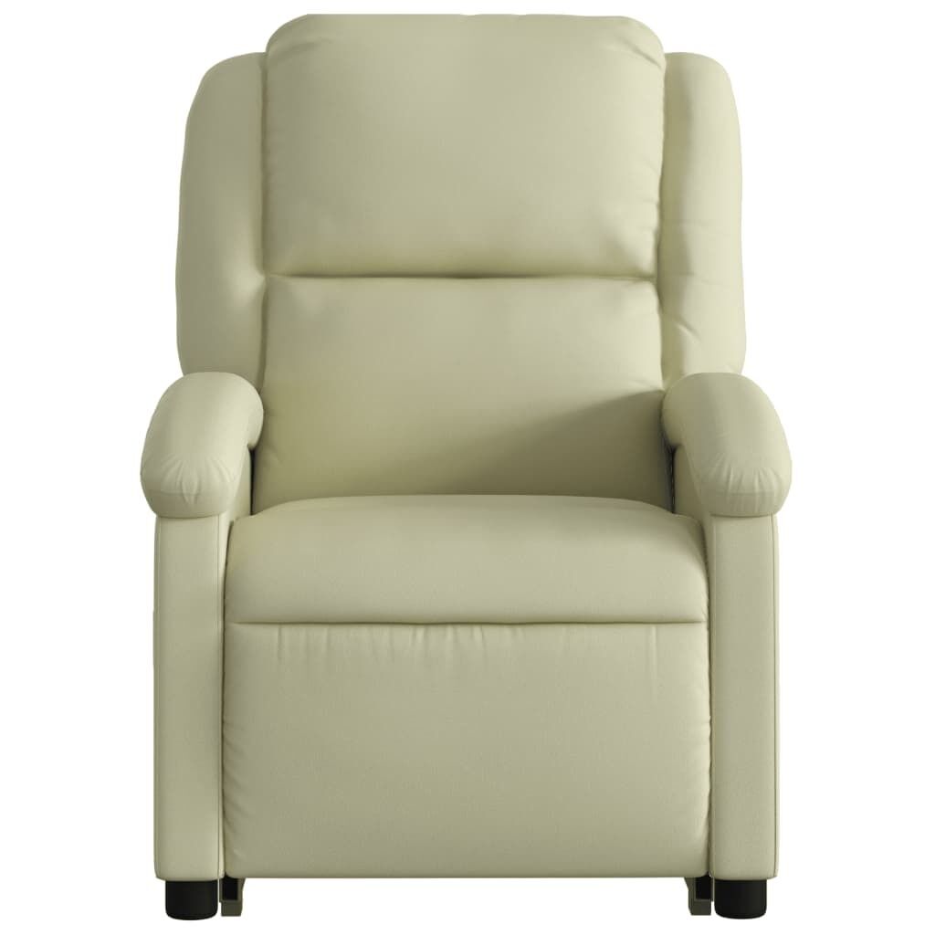 Electric Stand up Massage Recliner Chair Cream Real Leather Price