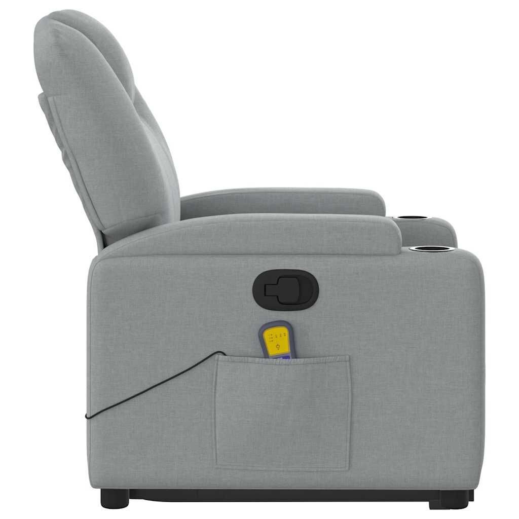 Stand up Massage Recliner Chair Light Grey Fabric Price