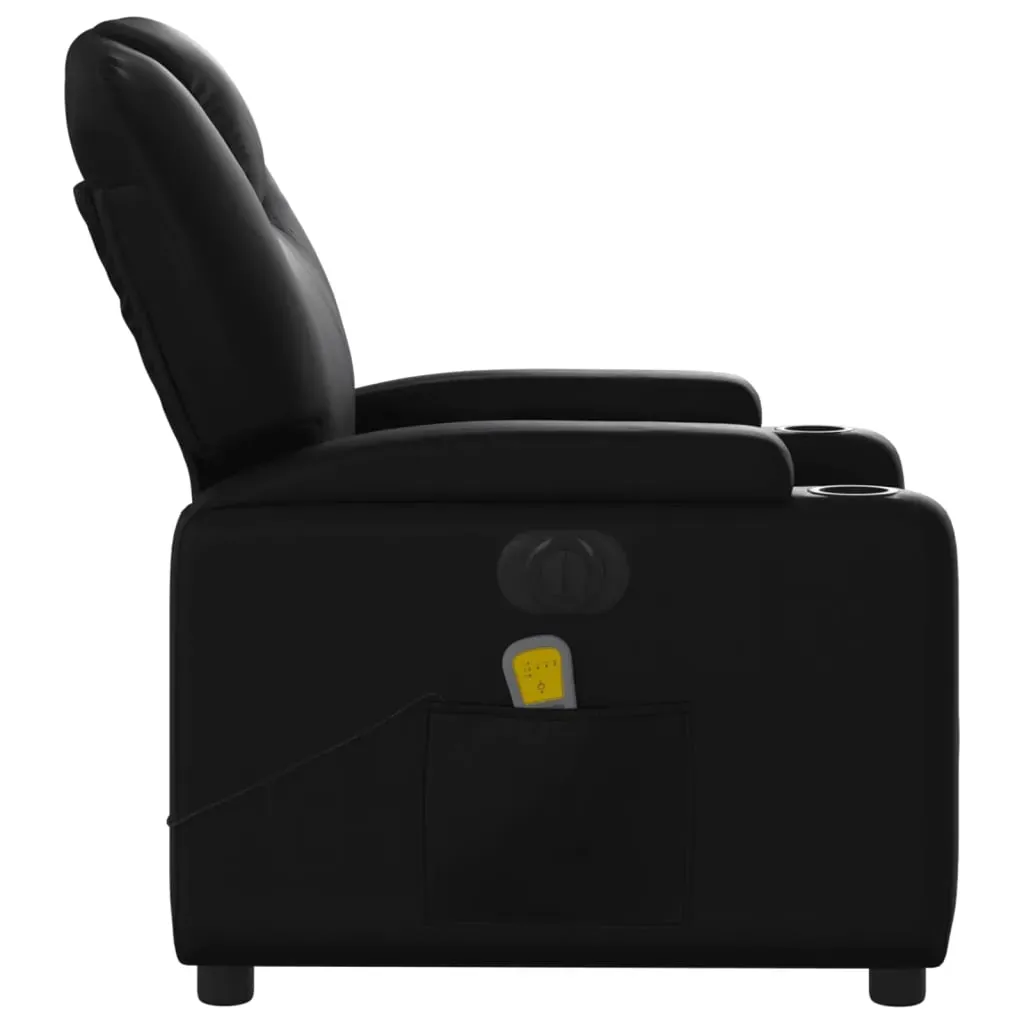 Electric Massage Recliner Chair Black Faux Leather Price